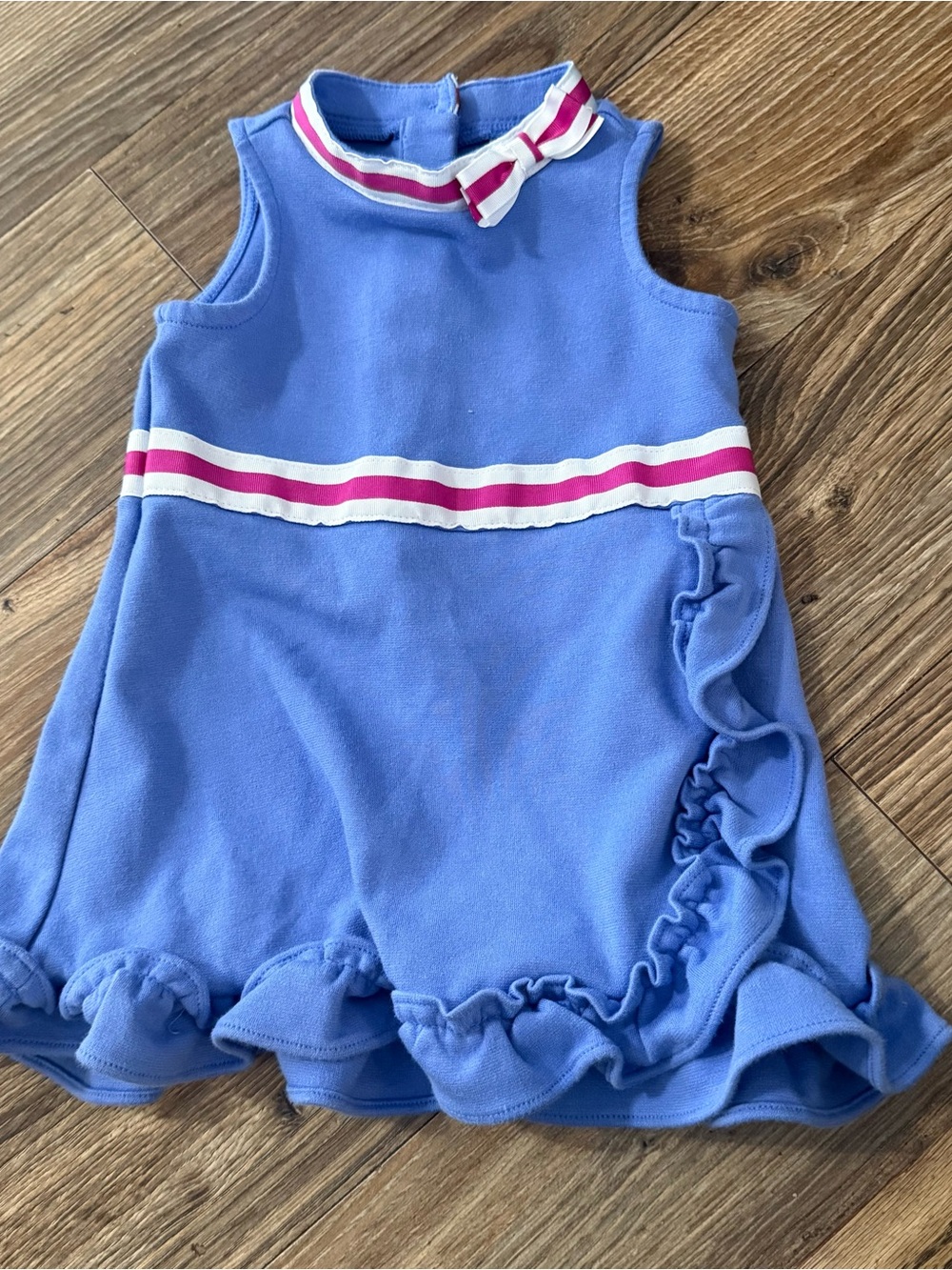 Janie and Jack Baby Girl’s Purple Dress with Pink & White - Size 6-12 Months